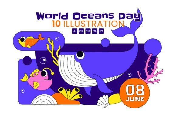 10 World Ocean Day Illustrations for Impactful Ocean Conservation Visuals