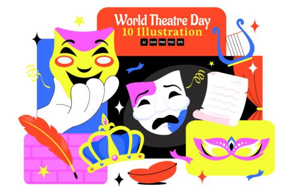 10 World Theatre Day Illustrations for Creative Projects