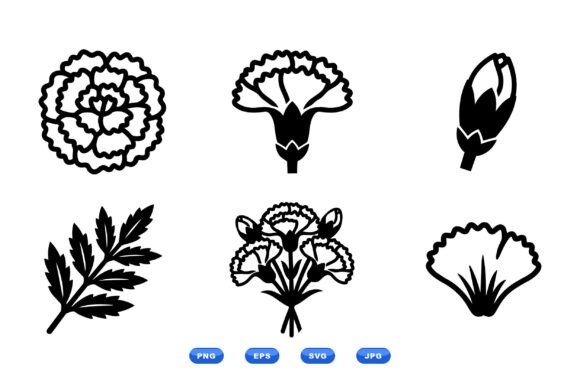 Carnation Floral Clipart Set: A Versatile Design Resource