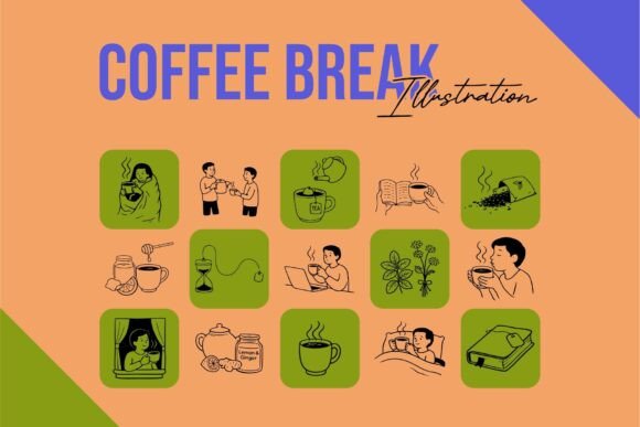 Coffee Break Illustrations: Minimalist Art for Cozy Design Projects