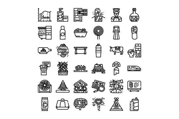 Collection of Various Outline Icons Illu: Practical Uses for Modern Design Projects
