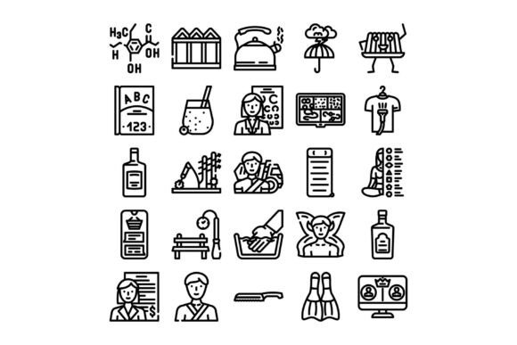 Diverse Line Icons Set Representing Vari: A Flexible Toolkit for Modern Design