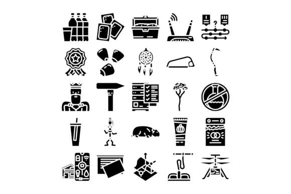 Glyph System Icons Set Collection with M: Practical Uses for Modern Design Projects