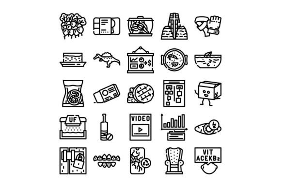 Line Art Icon Set Exploring Various Conc: Strategic Value in Visual Communication