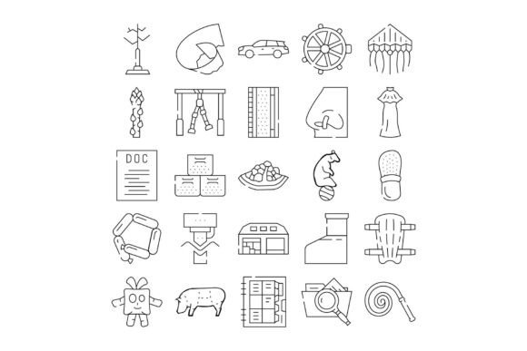 Outline Icons Collection Depicting Diver: A Versatile Resource for Designers