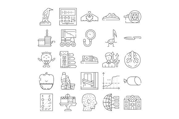 Outline Vector Icons Set Collecting Vari: A Versatile Design Resource for Modern Creatives