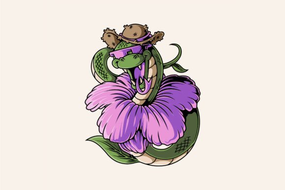 Snake Flower Mascot with Hat: A Bold Design for Brands That Want to Stand Out