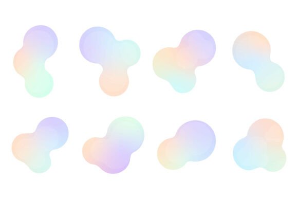 Soft Pastel Abstract Gradient Blob Shapes: Modern Design Essentials