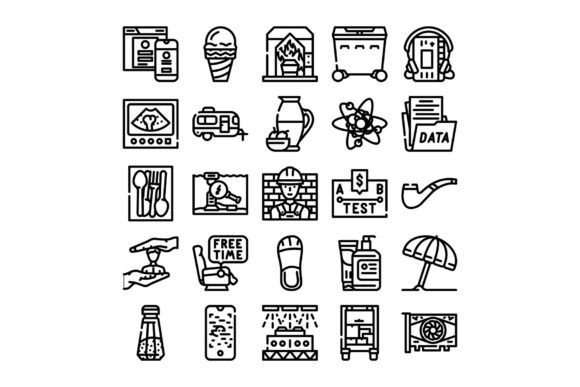 Unlocking Creativity and Efficiency with Outline Icons Set Illustrating Various C